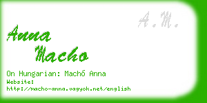 anna macho business card